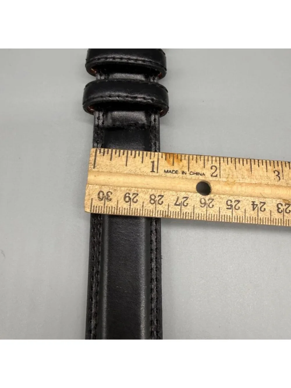 A&E Group St. Louis Men's Dress Belt Sz 34 Black Leather Classic Gold Buckle